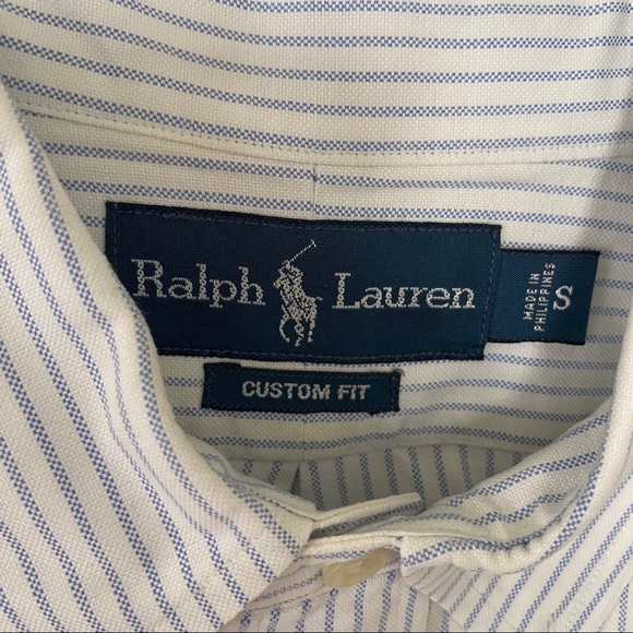 Ralph Lauren White with blue stripes button down S - Picture 4 of 6